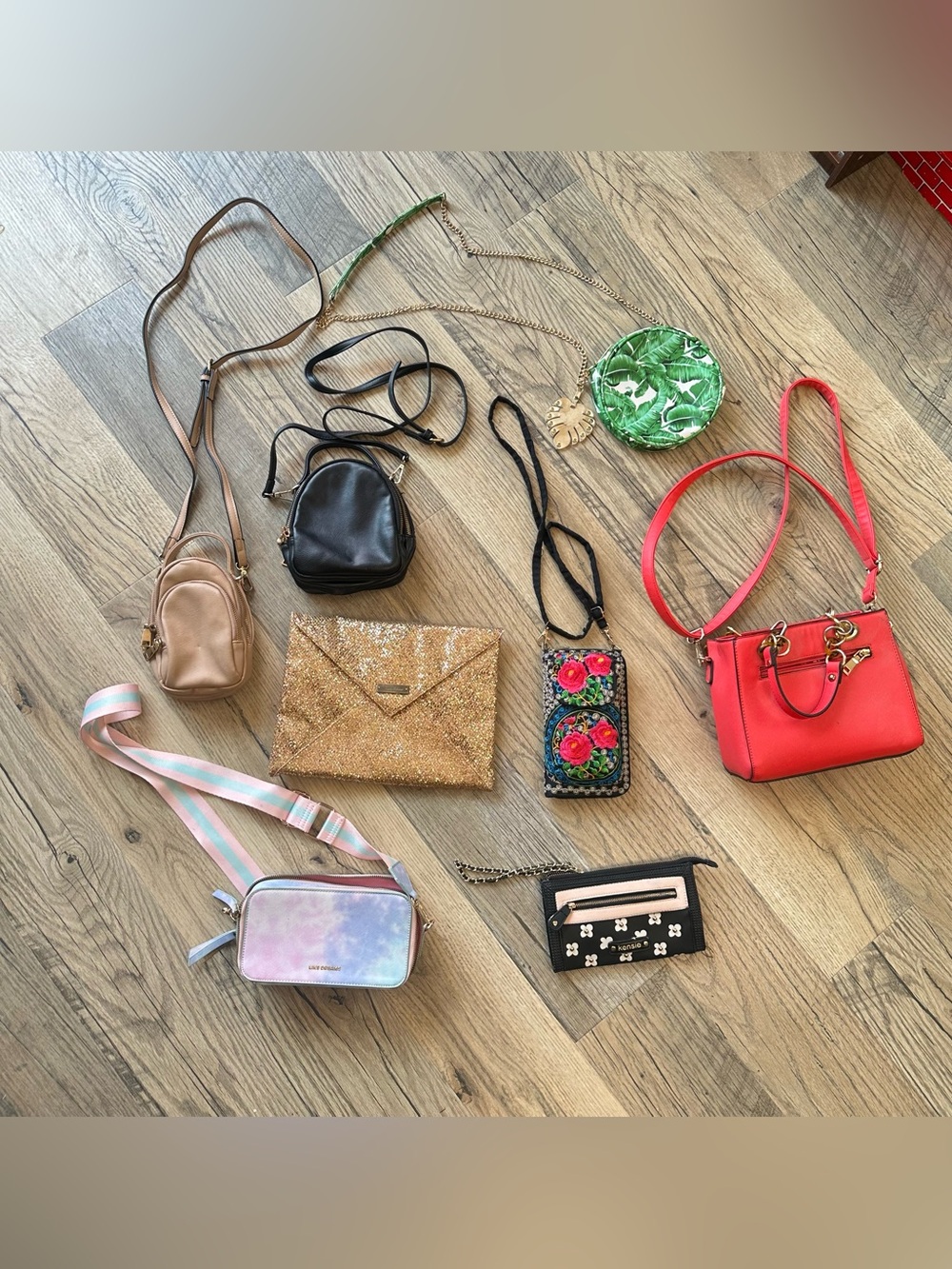 Bundle Lot of 6 Women Bags Red Mini Tote Handbag